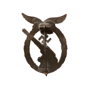 Alternative view of Original German WW2 Silver Grade Luftwaffe Anti-Aircraft Flak Badge by E. Ferdinand Wiedmann of Frankfurt
