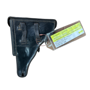 Alternative view of German 1938 P.08 Hardshell Luger Holster with Straps & Buckle (Original)