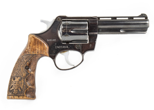 Zastava M83 .357 Magnum Revolver 4 Inch Blued - Good Condition - Trench Art Grips